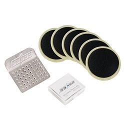CHICTRY 6 Pieces Glueless Bike Tire Patch Repair Kit Quick Bicycle Inner Tube Puncture Repair Pa ...