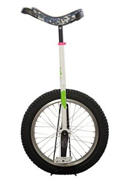 Koxx Fluo 20 Trials Unicycle, White and Green with Camo Seat, Silver Rims, White Pedals