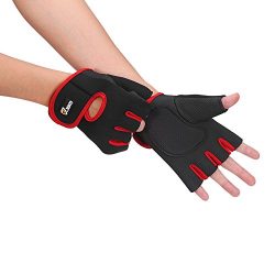 JBM Cycling Gym Gloves Fingerless Hand Protector Safe Breathable Lightweight Comfortable Adjusta ...