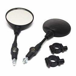 Black Folding Motorbike Side Mirrors Rearview Side Mirrors