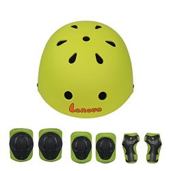 LANOVAGEAR Kids Child Adjustable Cycling Bicycle Protective Gear Set 7pcs Toddler Helmet Elbow K ...