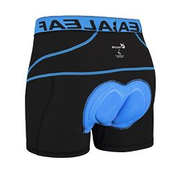 Baleaf Men’s 3D Padded Bike Bicycle MTB Cycling Underwear Shorts (Blue, L)