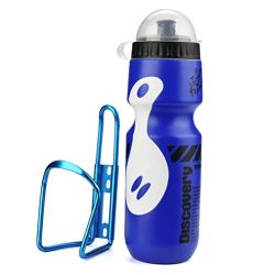 Witspace Outdoor Bicycle 650ML Water Bottle With Holder Cage Racks Cycling Bike Kit (Blue)