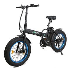 ECOTRIC 20″ New Fat Tire Folding Electric Bike Beach Snow Bicycle ebike 500W electric mope ...