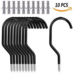 GouGou 10 PCS Bike Hook Hanger Bicycle Storage Wall Mounted Heavy Duty Easy on/off (Black)