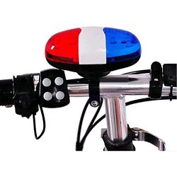 SODIAL Bicycle Bell 6 LED 4 Tone Horn LED Light Electronic Siren Bicycle Bells for Kids Bike Acc ...