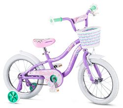 Schwinn Jasmine Kids Bicycle 16″ wheel size, age 4 to 7 with training wheels, girl’s ...