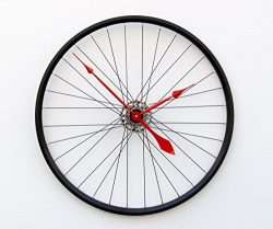 Bike Wheel Clock, unique large wall clock, bike clock, bicycle wheel clock, industrial wall cloc ...