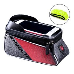 WATERFLY Bicycle Frame Bag, Waterproof Bike Front Tube Handlebar Bag Cycling Pack with Touch Scr ...