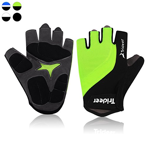 Trideer UltraLight Cycling Gloves (Half Finger) – Breathable Lycra & Anti-Slip Shock – ...
