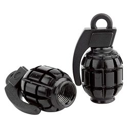 Black Ops Grenade BMX Schrader Valve Caps, Black