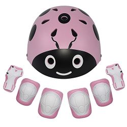 LANOVAGEAR Kids Protective Gear Set Adjustable Helmets Knee Elbow Pads Wrist Guards for Sports B ...