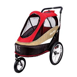 ibiyaya 2-in-1 Heavy Duty Dog Stroller/Pull behind Bike Trailer for Medium & Large Dogs