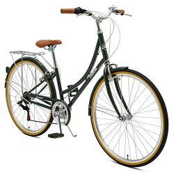 Critical Cycles Beaumont-7 Seven Speed Lady’s Urban City Commuter Bike; 44cm, Olive, 44cm/ ...