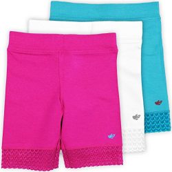 Lucky & Me Jada Little Girls Bike Shorts, Tagless, Soft Cotton, Lace Trim, Underwear, 3 Pack ...