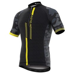 Men’s Short Sleeve Cycling Jersey Full Zip Moisture Wicking, Breathable Running Top – ...