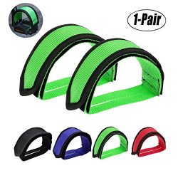 Fansport Foot Pedal Straps, Bike Pedal Straps Bmx Strapping Clips Belt Set with Anti-Slip Double ...