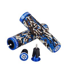 SUNZON Mountain Bike Grips Camo Soft Breathable Aluminum Alloy Locking Ring Bicycle Handlebar fo ...