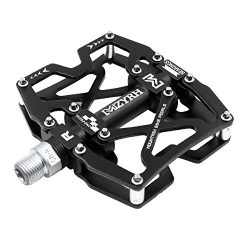 Mzyrh Mountain Bike Pedals, Ultra Strong Colorful CNC Machined 9/16″ Cycling Sealed 3 Bear ...