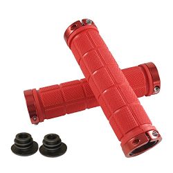 DEERU Bicycle Premium Rubber Handlebar Grip Double Lock on Grip for Mountain Bike BMX Folding Bi ...