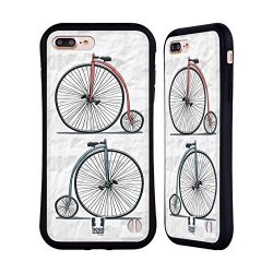 Head Case Designs Printed Gentle Retro Bikes Hybrid Case for iPhone 7 Plus / iPhone 8 Plus