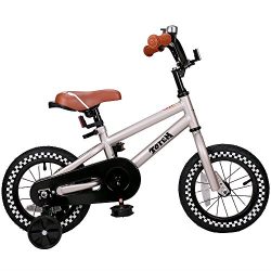 JOYSTAR 12 Inch Silver Kids Bike for 2-4 Years Boys, Kids Bicycle with Training Wheel & Coas ...