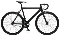 Retrospec Bicycles Drome Fixed-Gear Track Bike with Carbon Fork, Matte Black, 49cm/X-Small