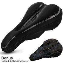 Cevapro Bike Saddle Cover, Soft Silicone Gel Padded Bike Seat Cover Improved Comfort Bicycle Sea ...