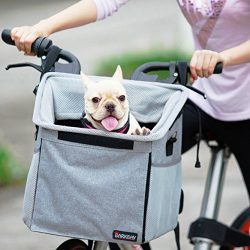 Pet Carrier Bicycle Basket Bag Pet Carrier/Booster Backpack For Dogs and Cats with Big Side Pock ...