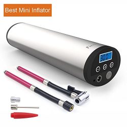 Fineed Hand-Held 12V Electric Mini Air Inflator with 150PSI, Rechargeable Battery, Digital Displ ...