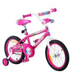 Tauki Kid Bike BMX Bike for Boys and Girls, 16 Inch, Pink, 95% assembled, for 4-8 Years Old, Gif ...