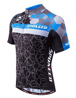 sponeed Men’s Biking Jersey with Back Pocket Road Bike Riding Mountain Bicycle Shirt Breat ...