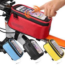 JOY COLORFUL Bicycle Bags Bicycle Front Tube Frame Cycling Packages 4.2,4.8,5.5 inches Touch Scr ...