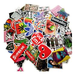 100 Pieces Waterproof Vinyl Stickers for Personalize Laptop, Car, Helmet, Skateboard, Luggage Gr ...