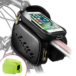 Cool Change Bike Frame Bag Touch Screen | Tough Case | Safty Edge Reflective| Mobile Cell Phone  ...