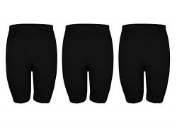 Crush Womens Plus Size Seamless Basic Knee Length Bike Shorts Pack of Three Black Size 1X/2X