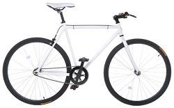 Vilano 50 cm Fixed Gear Bike Fixie Single Speed Road Bike, White/Black