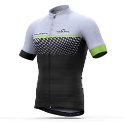 Men’s Short Sleeve Cycling Jersey Full Zip Moisture Wicking, Breathable Running Top – ...