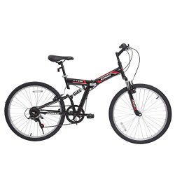 Murtisol 26″ Reinforced Mountain Bike Folding 7 Speed with Hybrid Suspension Shimano Foldi ...