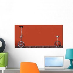 Wallmonkeys Unicycles Wall Decal Peel and Stick Graphic WM67890 (24 in W x 12 in H)