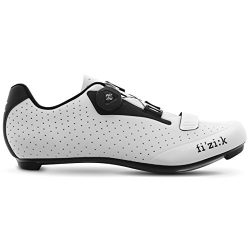 Fizik Men’s R5B Uomo BOA Road Cycling Shoes – White / Black (White / Black – 44.5)