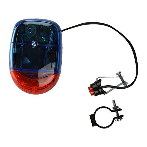 TOOGOO(R) Bicycle Bike Loud 8 Sounds Electronic Horn Bell Siren 5 LED Warning Lights
