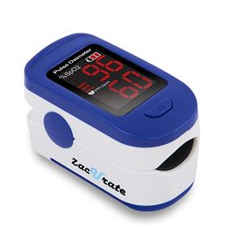 Zacurate 500BL Fingertip Pulse Oximeter Blood Oxygen Saturation Monitor with Batteries and Lanya ...