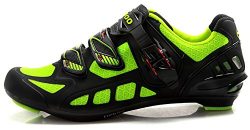 Tiebao Professional Road Bicycle Shoes Breathable Auto-Lock Skidproof Bike Shoes Green 44