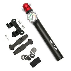 Wantdo Portable Bike Pump with Accurate Pressure Gauge,140PSI High Pressure Bicycle Air Pump-Fit ...