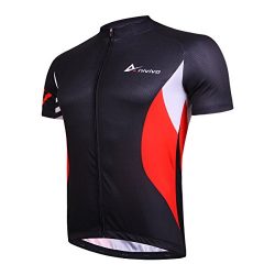 Mens Cycling Jerseys Short Sleeves Bike Shirts Full Zip Biking Clothing with Three Pockets(Jerse ...