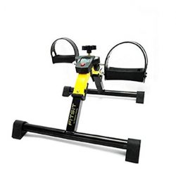 Platinum Fitness FitSit Deluxe Folding Pedal Exerciser Leg Machine with Electronic Display, Yellow