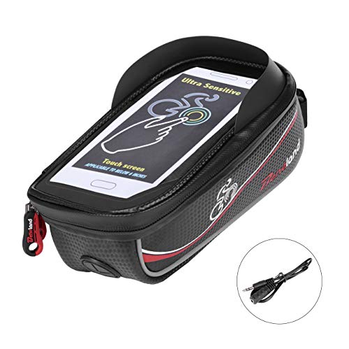 Bike Bag, Frame Bike Bag with Waterproof Touch Screen Phone Holder Case for iPhone X 8 7 6s 6 pl ...