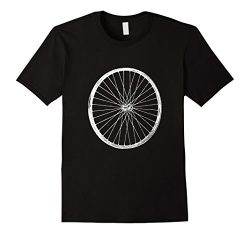 Mens Bicycle Wheel T-Shirt Cycling Fans Rim Spoke Dirt Road Tires Large Black
