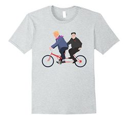 Men’s Trump and Kim Jong Un Tandem Bike Funny T-Shirt Large Heather Grey